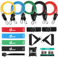 16-Pieces: Resistance Bands Set for Burning Fat & Muscle Strength