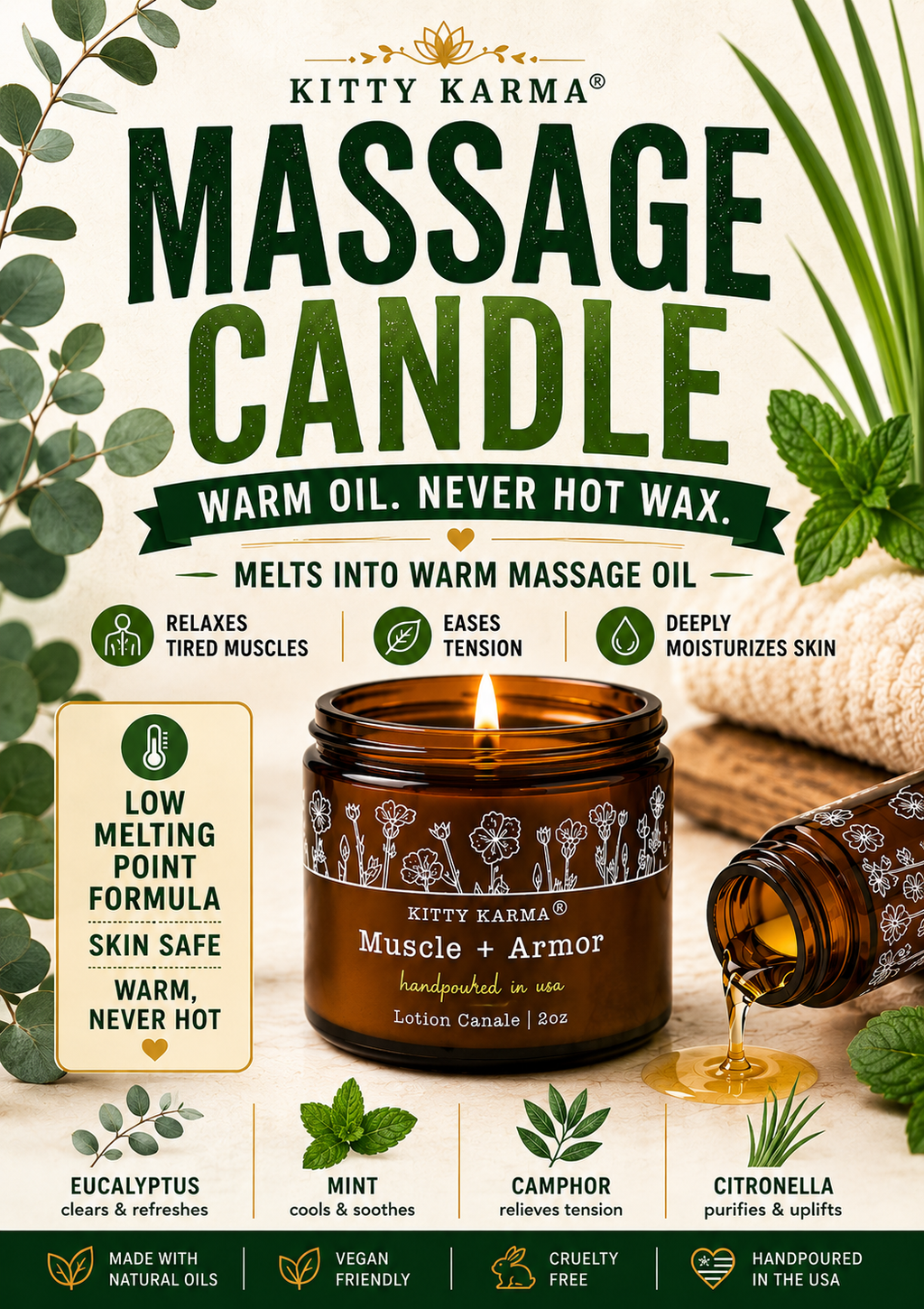 Aromatherapy Lavender Massage Lotion Candle