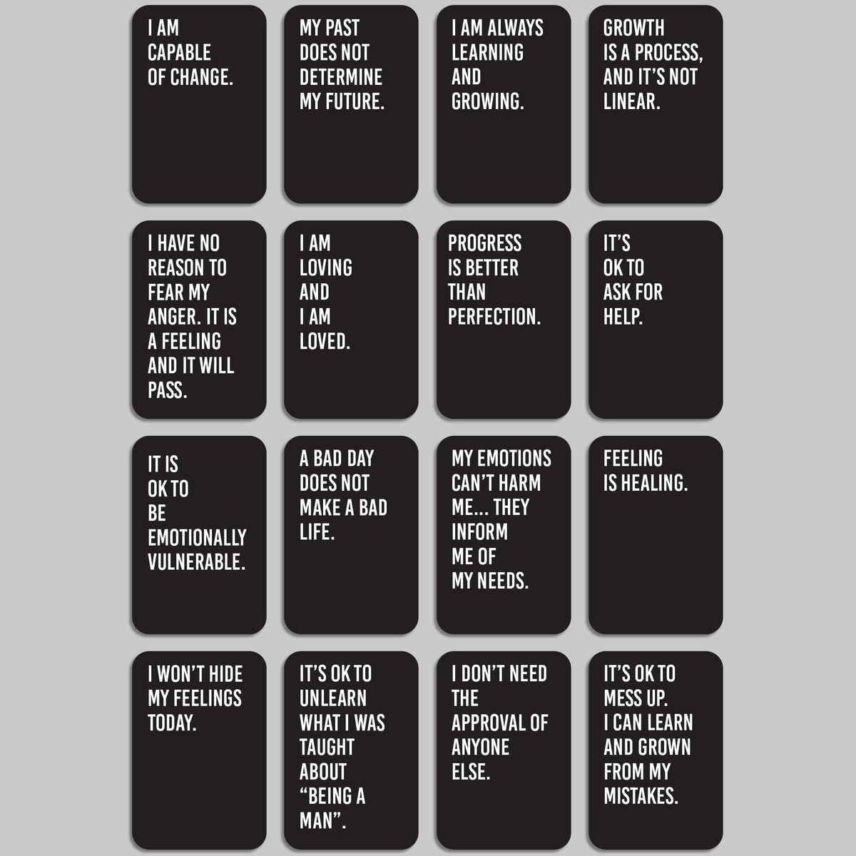 Empowering Affirmation Cards for Men, Deck of 16
