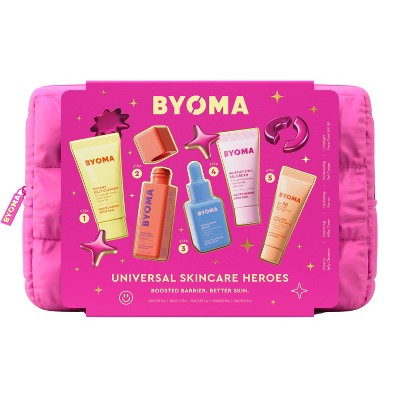 BYOMA Universal Skincare Heroes Gift Set with Makeup Bag 5pc - Imperfect Box
