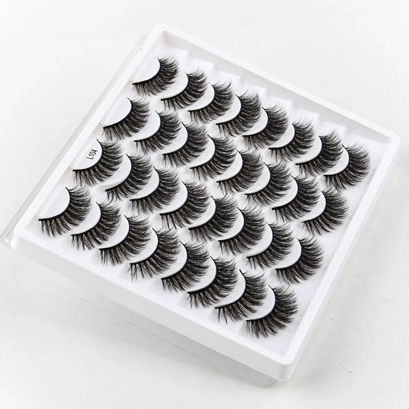 SHIDISHANGPIN 3/5/16 Pairs Natural Long False Eyelashes Dramatic Fluffy 3D Mink Lashes Wispy Wholesale Eye Lashes Thick Cils