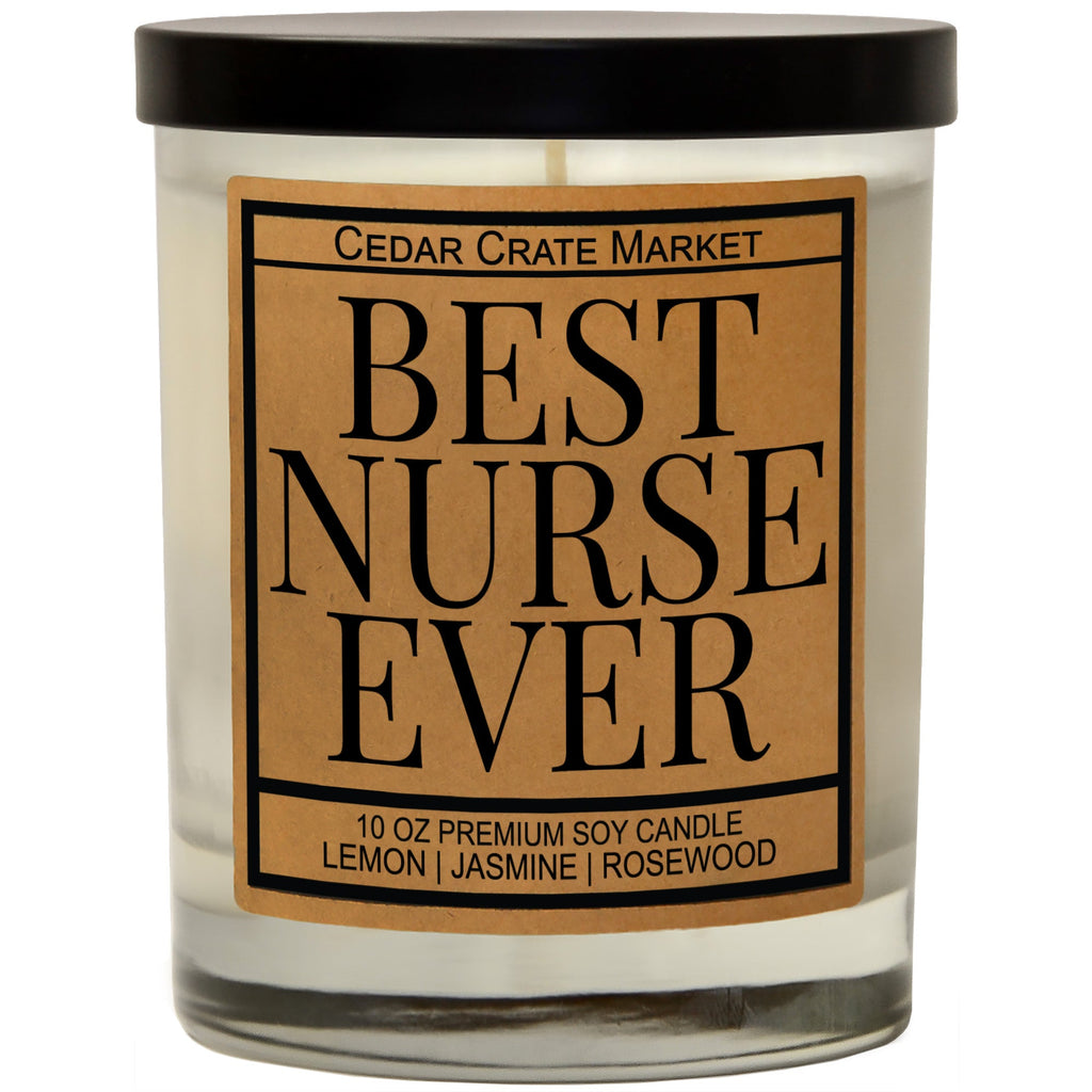 Nurse Candles - Best Nurse Ever, Jasmine Blossom Kraft Jar