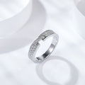 Minimalist Moissanite Couple Rings Set – White Gold Plated Sterling Silver Wedding Bands
