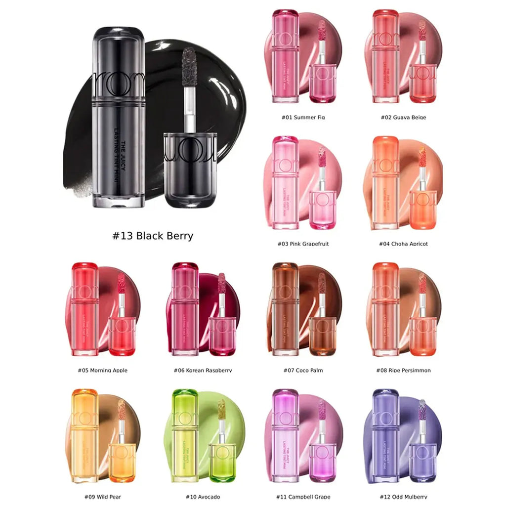 rom&nd THE JUICY LASTING TINT MINI,Juicy Glossy Texture,Lightweight Non-Sticky,Portable Design,Glamour,K-Beauty,Korean Makeup