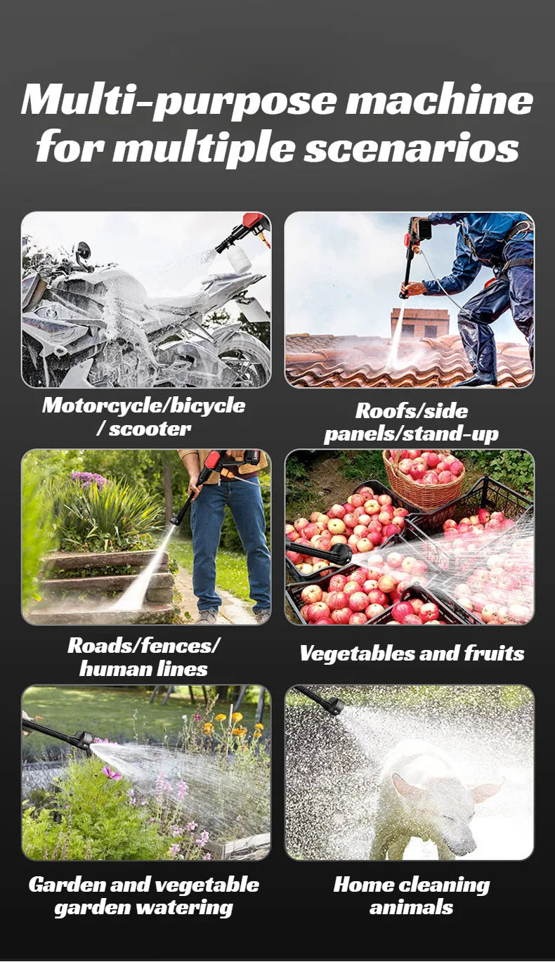 Cordless Pressure Washer – Rechargeable Handheld Car Wash Spray Gun