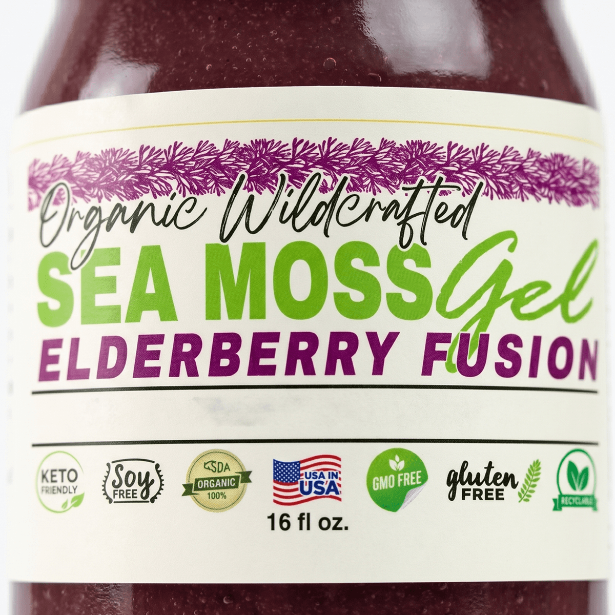 Sea Moss Gel - Elderberry Flavor 16oz