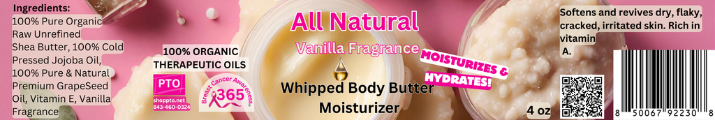Whipped Body Butter Moisturizer Vanilla Fragrance 4 oz
