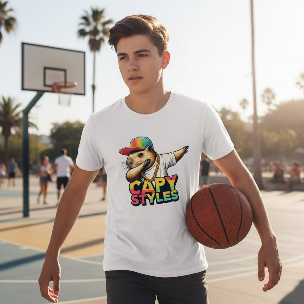Capybara Graphic T-Shirt 100% Cotton Urban Streetwear Capy Style