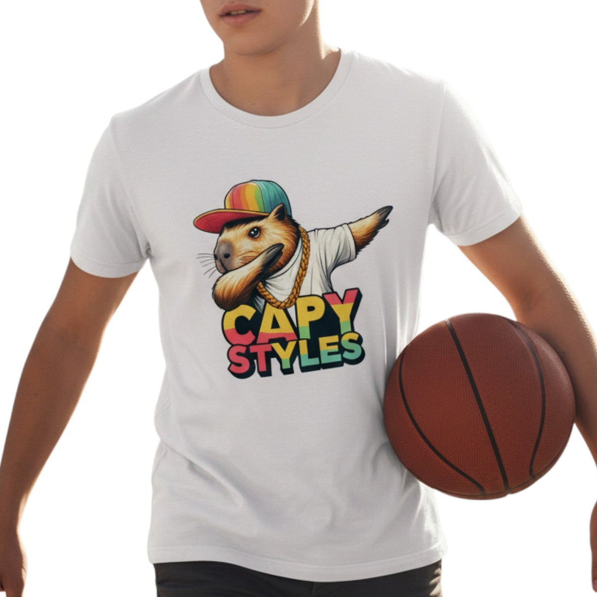 Capybara Graphic T-Shirt 100% Cotton Urban Streetwear Capy Style