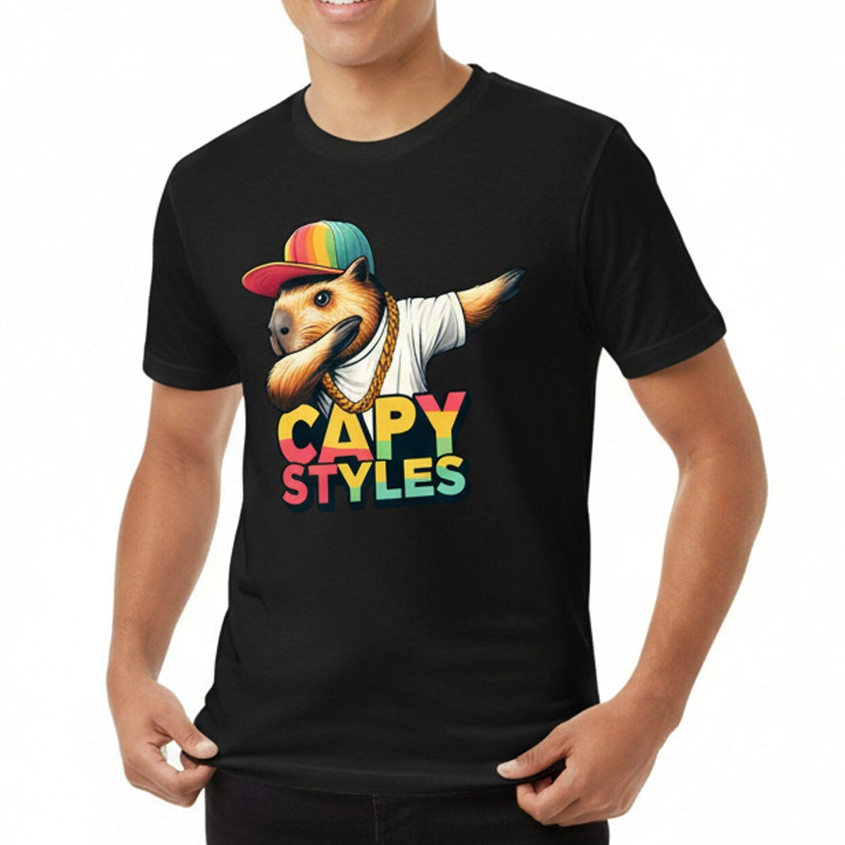 Capybara Graphic T-Shirt 100% Cotton Urban Streetwear Capy Style