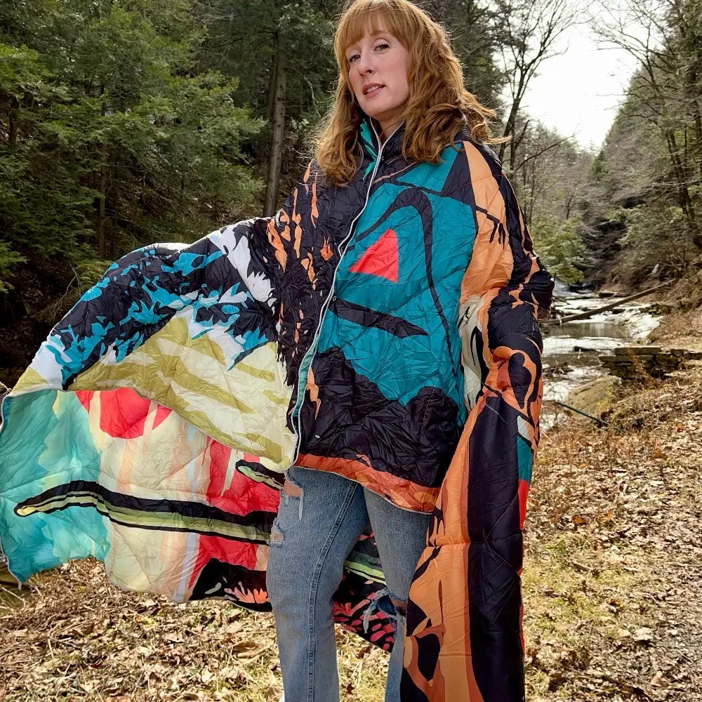 Reversible Packable Blanket + Poncho- Campout
