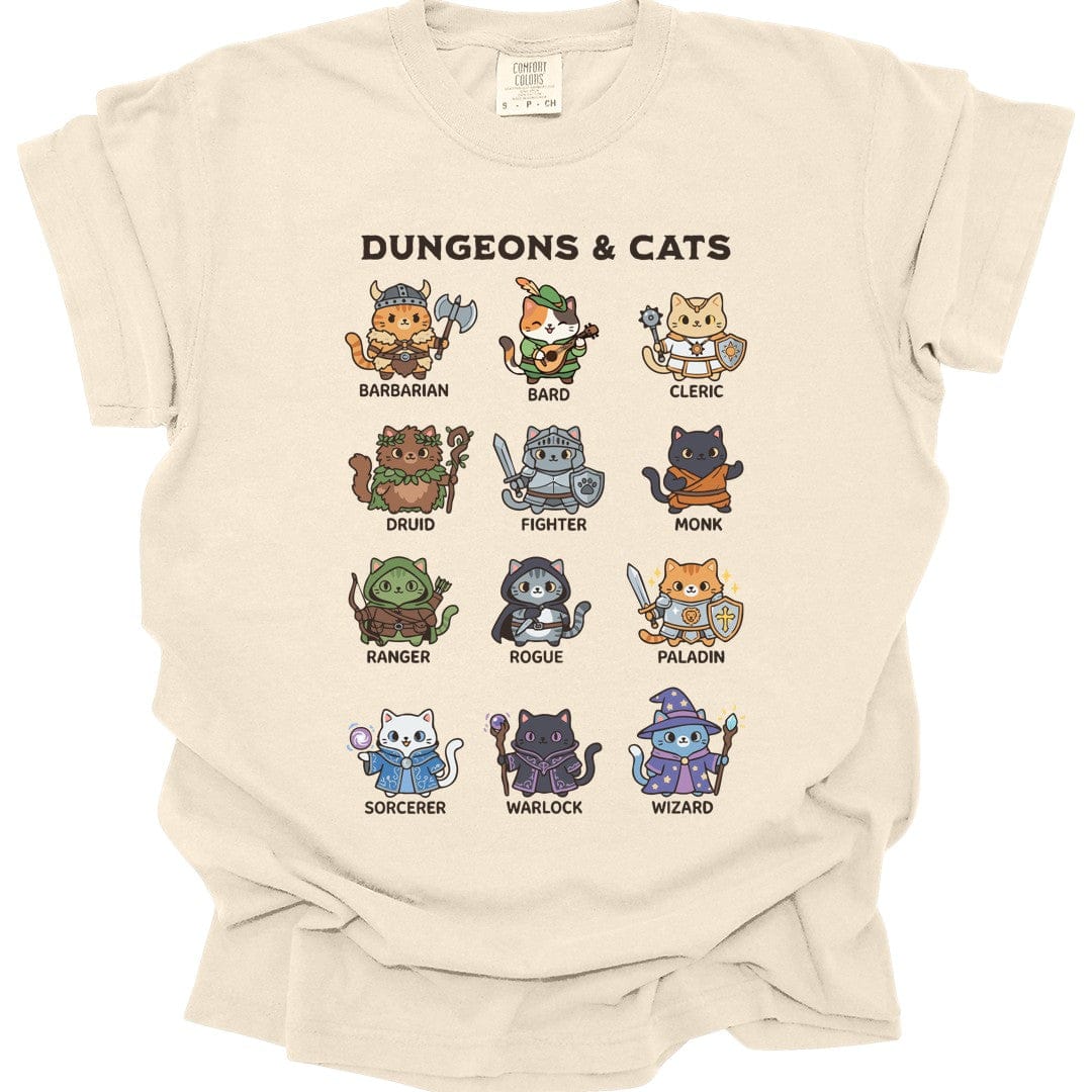 Dungeons & Cats T-shirt - Comfort Colors