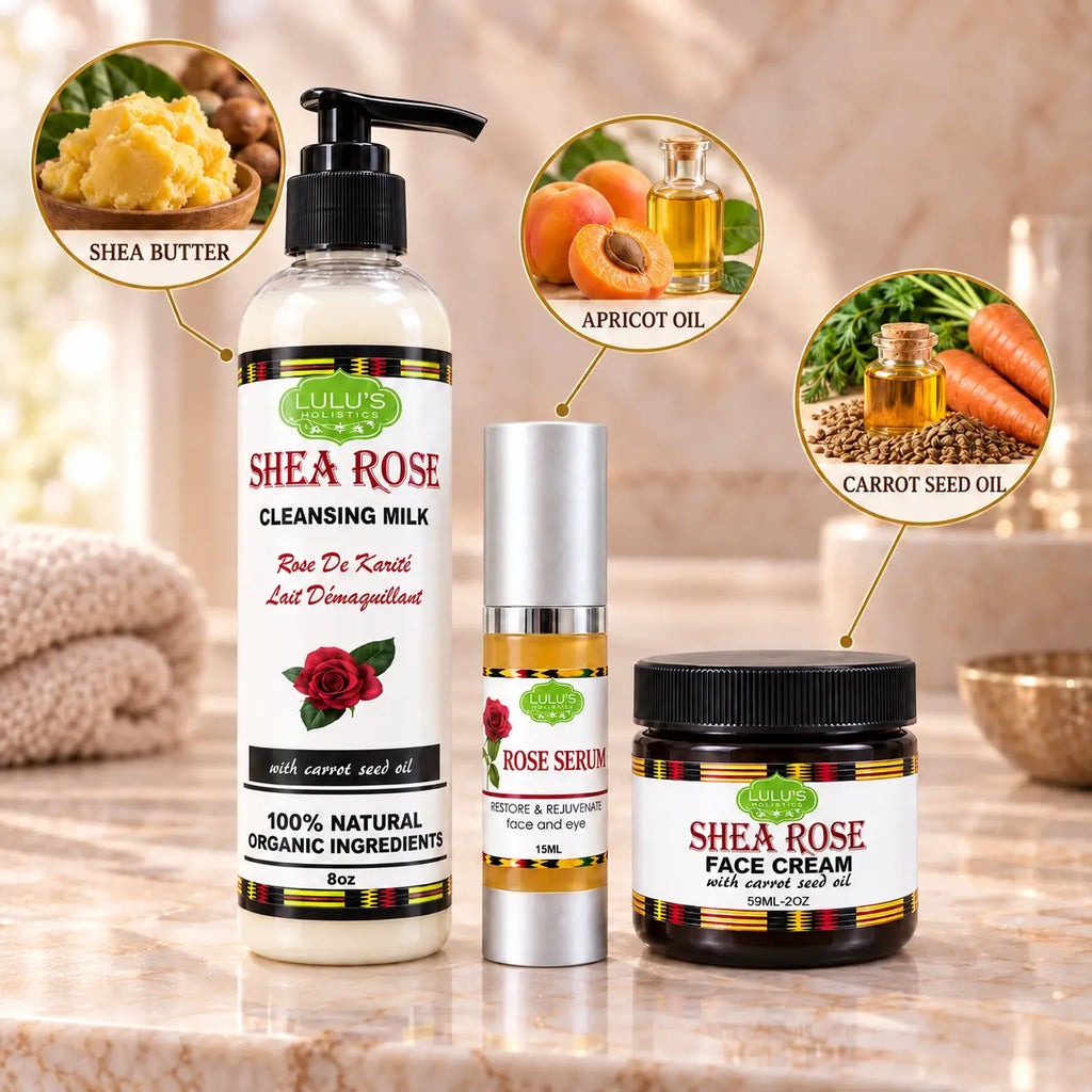 Lulu's Holistics Rose Radiance Skin Trio – Cleanse, Hydrate & Brighten
