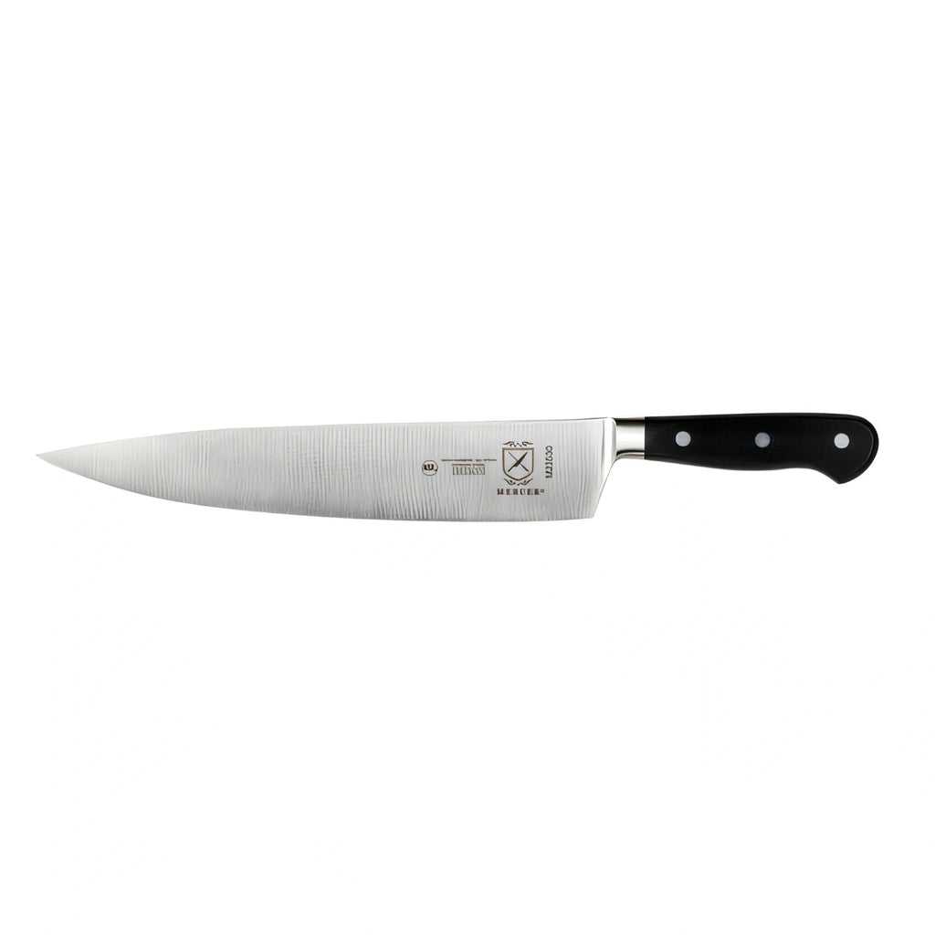 Mercer Culinary Renaissance M23530 10-Inch Forged Chef's Knife, High-Carbon German Steel, Black Delrin Handle Case of 6