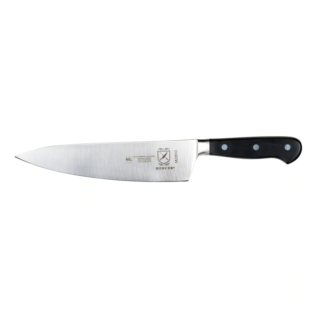 Mercer Culinary Renaissance M23510 8-Inch Forged Chef's Knife, High-Carbon German Steel, Black Delrin Handle Case of 6
