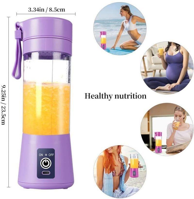 Portable Blender Mini Mixer Electric Juicer Machine Fresh Fruit Juice Blender Smoothie Maker Blender Cup Bottle A Travel Kitchen Portable USB Electric Fruit Juicer Squeezer Bottle Kitchen Tool for Orange Lemon