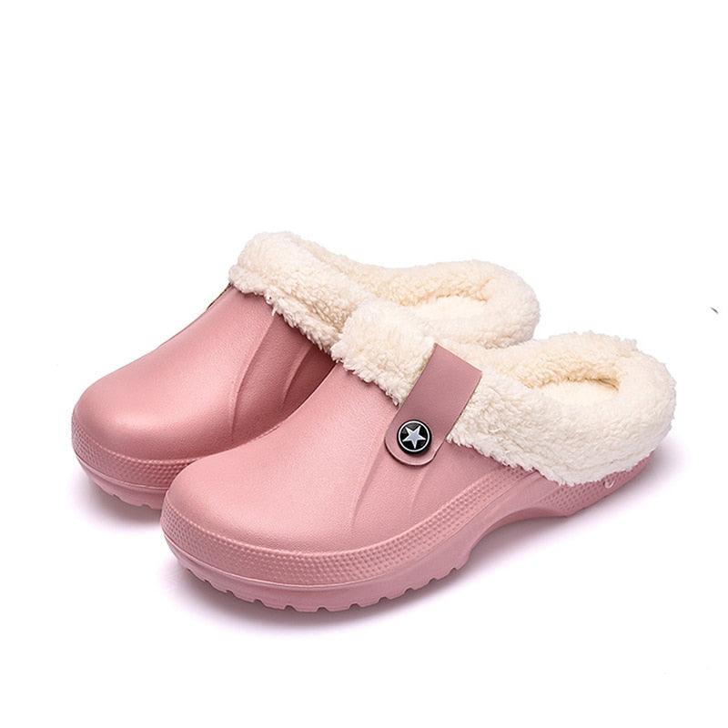 Unisex Home Shoes Winter Clogs Indoor Plush Warm Slippers Sandals For Women New Fashion Footwear Soft Slides Cozy Indoor Outdoor Knit Slipper Clog With Plush Warm Fur Lining Slippers For Women